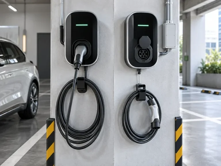 Tethered vs socketed EV charger wallbox comparison for residential and commercial charging