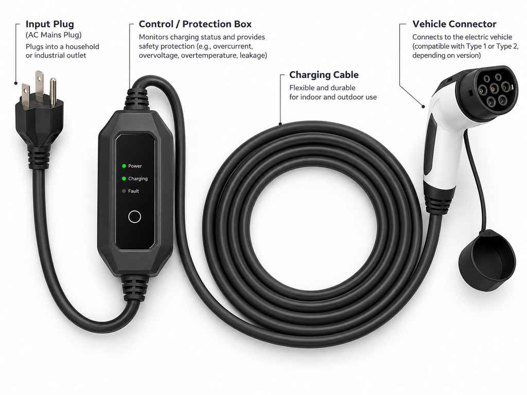 OEM portable EV charger wholesale supply for distributors and importers