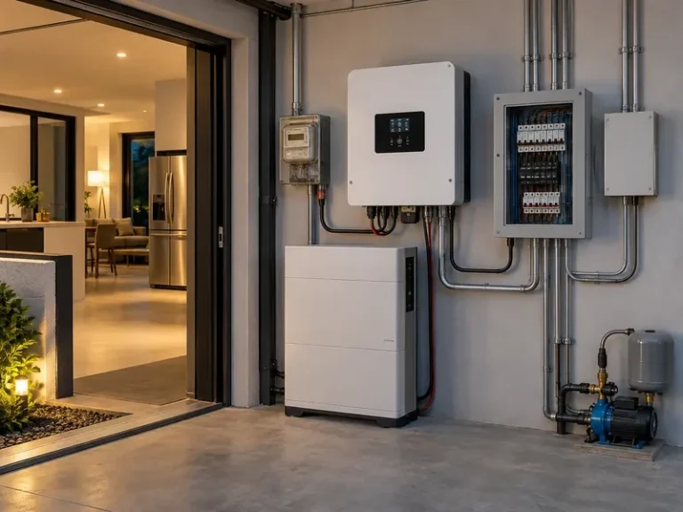 Hybrid inverter backup and EPS output for residential solar storage